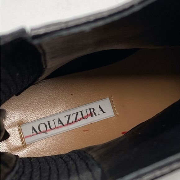 Aquazzura Saint Honroe Leather Combat Booties size 36.5 - Picture 6 of 12